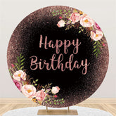 Blume Rosa Funkeln Glücklich Geburtstag Kreis Hintergrund